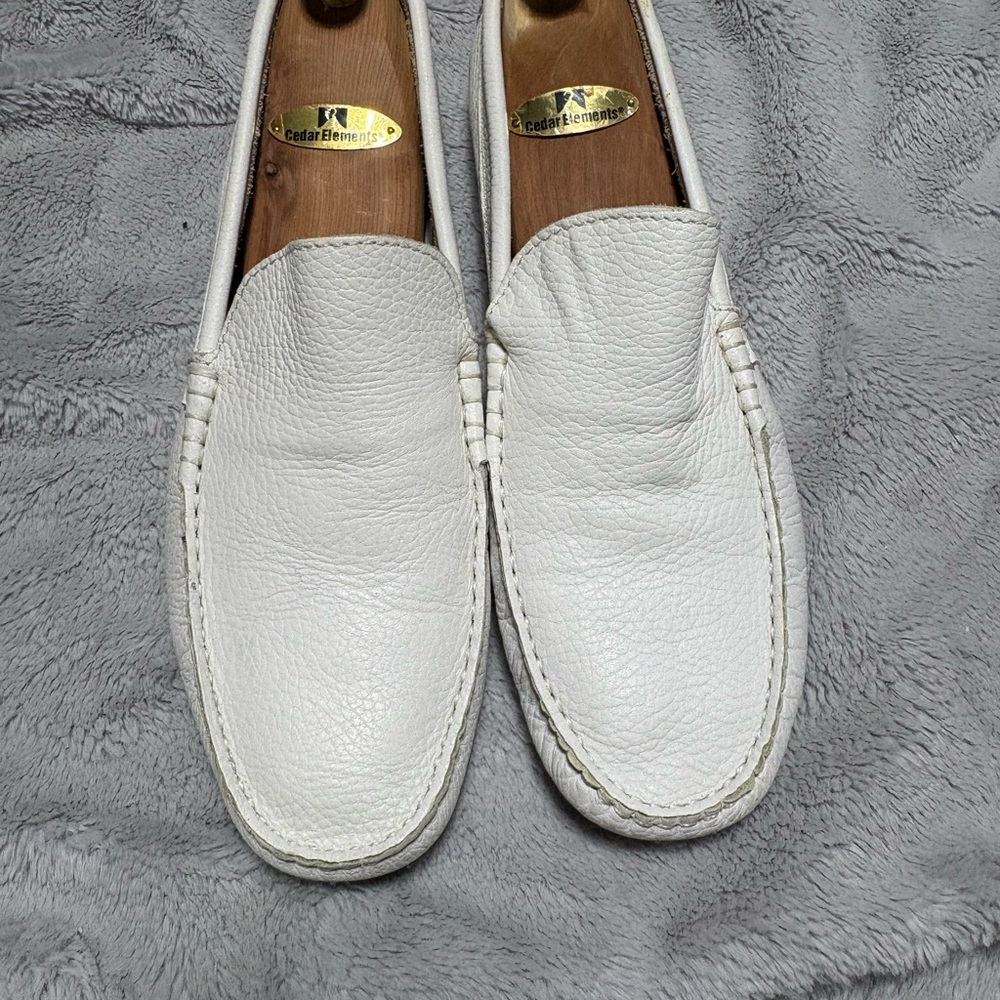 Mario Rossi White  Leather Slip-On Loafers size 46
